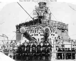 Maine officers and crew, March 1908, Magdalena Bay, Mexico.