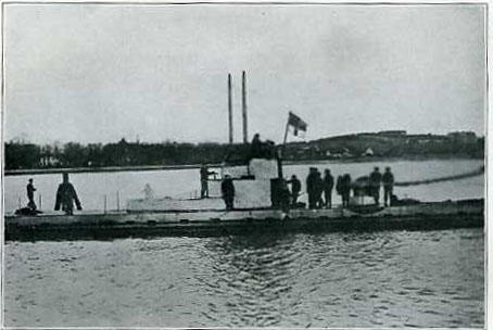 German submarine cruising on the surface