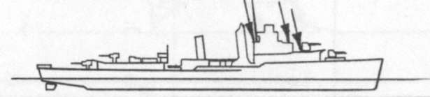 Diagram of SHAW (DD373) depicting damaged areas