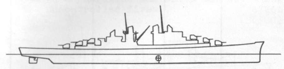 Diagram of JUNEAU (CL52) depicting damaged areas