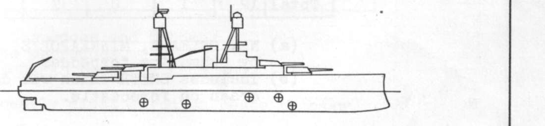 Diagram of Oklahoma BB37 depicting damaged areas