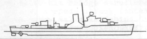 Diagram of BLUE (DD387) depicting damaged areas