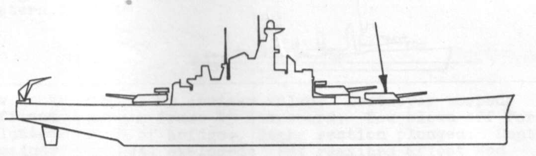 Diagram of SOUTH DAKOTA (BB57) depicting damaged areas