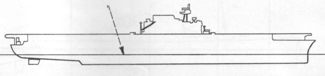 Diagram of ENTERPRISE (CV6) depicting damaged areas