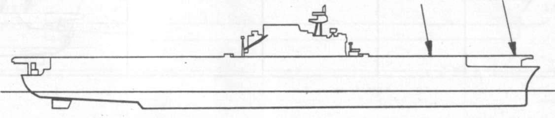 Diagram of ENTERPRISE (CV6) depicting damaged areas