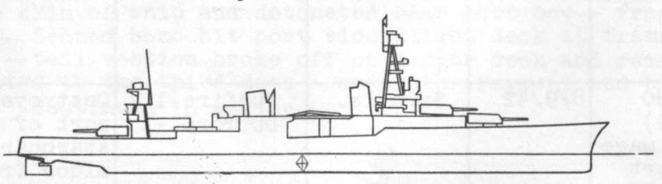 Diagram of CHESTER (CA27) depicting damaged areas