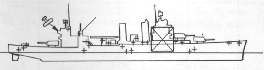 Diagram of SAN FRANCISCO (CA38) depicting damaged areas