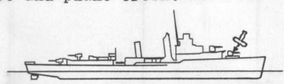 Diagram of SMITH (DD378) depicting damaged areas